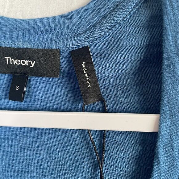 Theory Cuff Organic Cotton Scoop Tank, Steel Blue - Picture 7 of 9